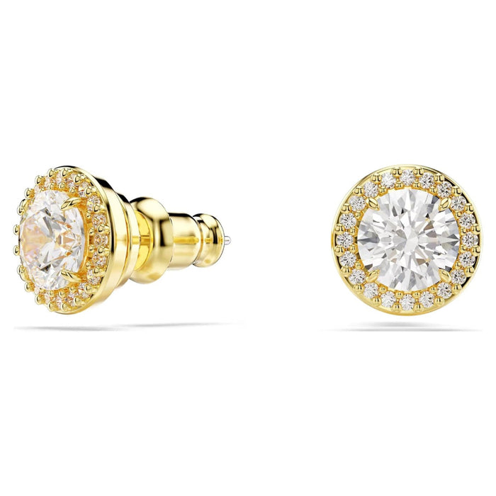 SWAROVSKI Women's Gold-Tone Finished Round Cut Una Stud Earrings - 5686637