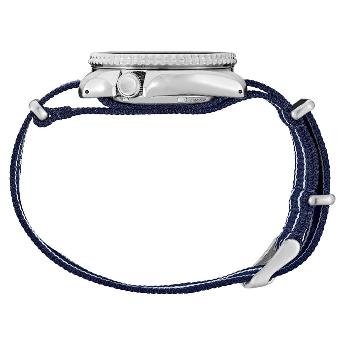 Seiko Men's Blue Dial Dark And Light Blue Nylon Strap Analog Automatic Watch - SRPK37