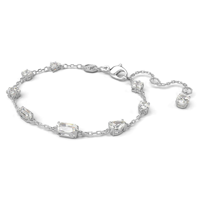 Swarovski Women's Clear Mixed-Cut Stones in a Scattered Design on a Rhodium Finished Chain Mesmera Bracelet - 5661530