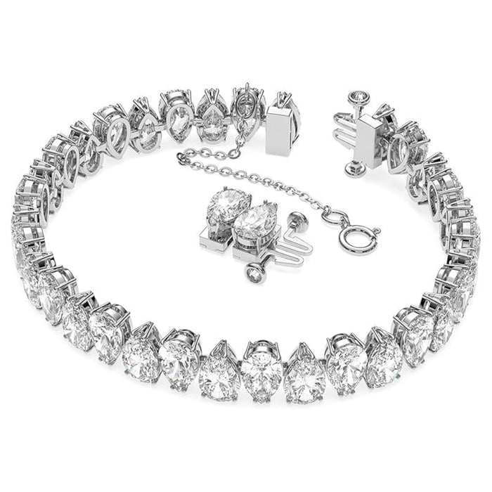 Swarovski Women's Pear cut Zirconia Clear Rhodium Finish Matrix Tennis Bracelet - 5598350
