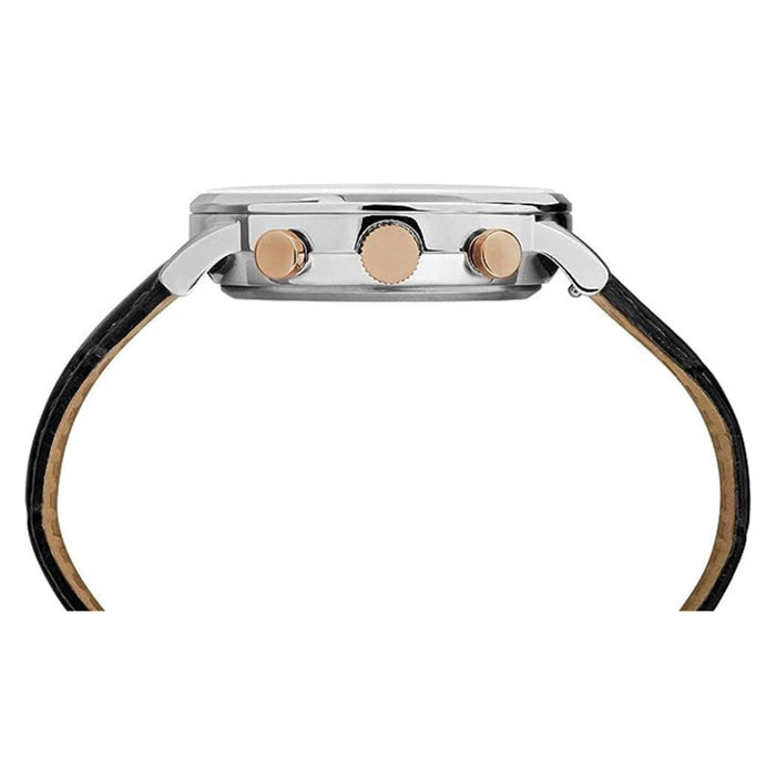 Timex Men's Black Dial Brown Leather Band Fly-Back Chronograph Intelligent Quartz Watch - TW2R71700