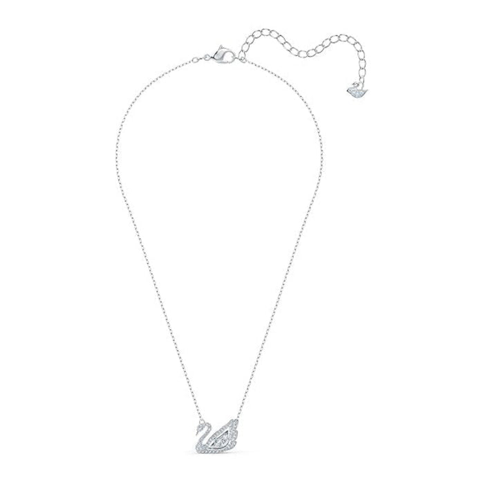 Swarovski Women's Clear Crystals On A Rhodium Finish Setting Iconic Swan Pendant Necklace - 5514421