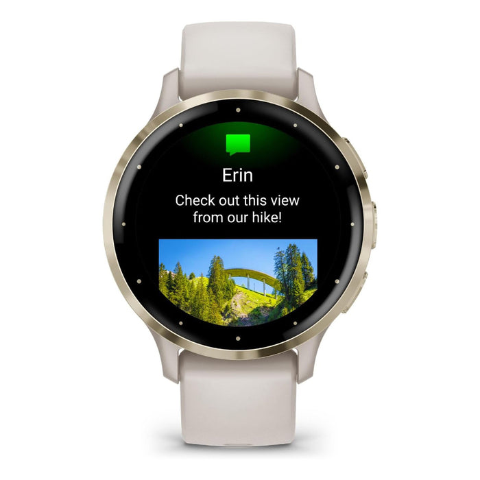 Garmin Venu 3S Ivory Silicone Band AMOLED Display Advanced Health and Fitness Features Up to 10 Days of Battery GPS Smartwatch - 010-02785-04