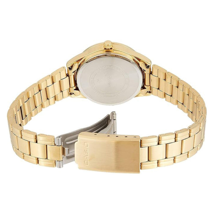Casio Women's Gold Dial Gold Stainless Steel Band Analog Japanese Quartz Watch - LTP-V005G-9AUDF