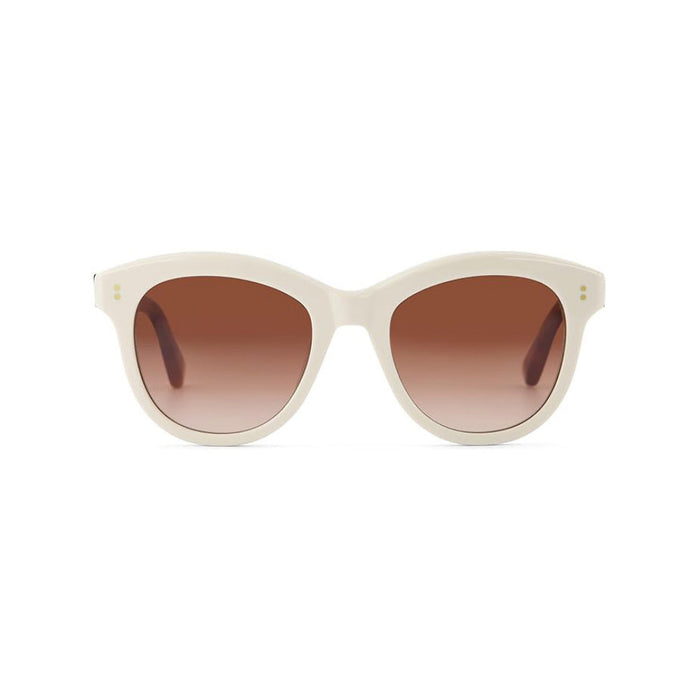 TOMS Women's Chalk/Honey Tortoise Frame Brown Gradient Lens Gwyneth Round Sunglasses - 10021692