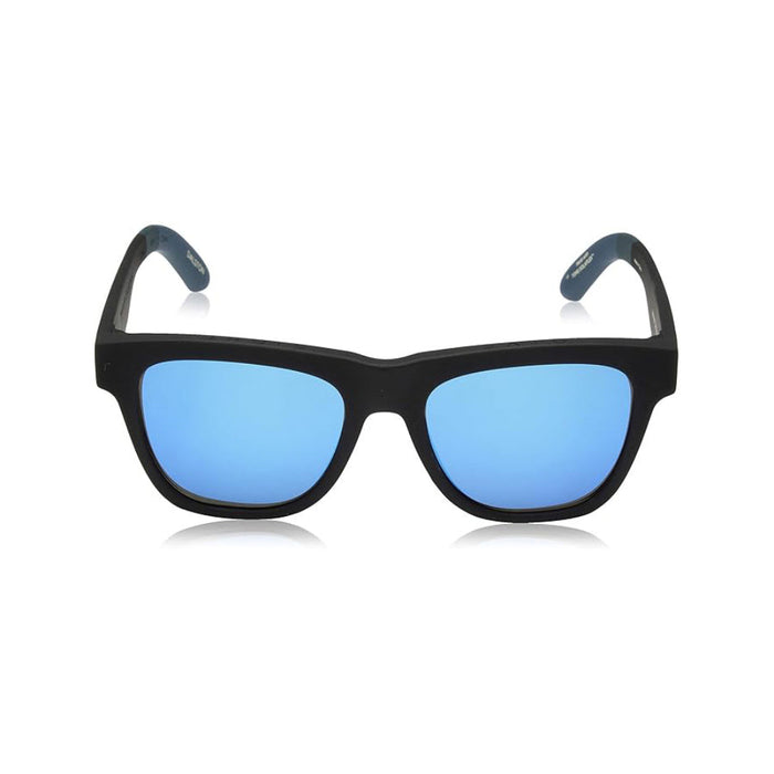 TOMS Women's Matte Black Mirrors Frame Blue Mirror Lens Square Dalston Wayfarer Sunglasses - 10007084