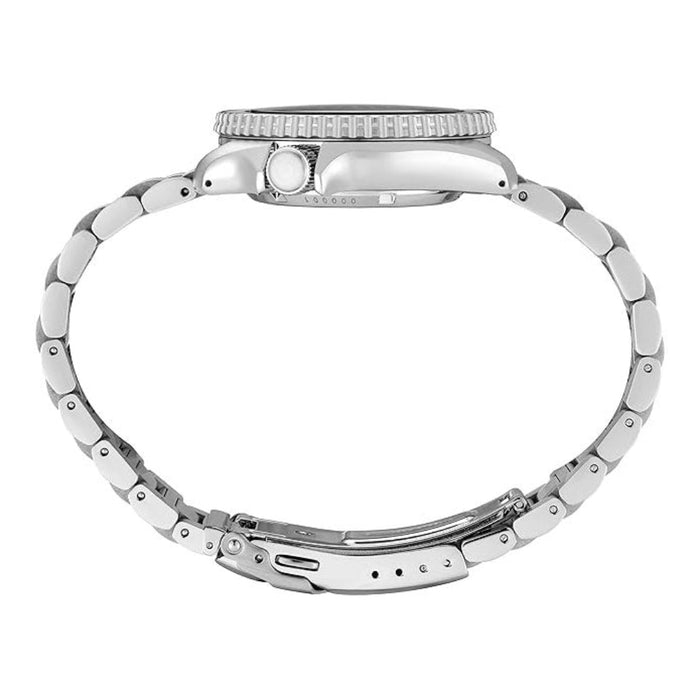 Seiko 5 Sports Men's Black Dial Silver Stainless Steel Band Analog Automatic Watch - SRPL79