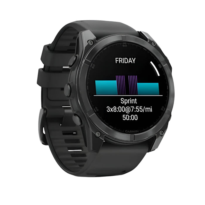 Garmin fēnix 8 Unisex Slate Gray with Black Band Amoled Long-Lasting Battery Life Dive-Rated Built-in LED Flashlight 51 Millimeters Premium Multisport GPS Smartwatch - 010-02905-00