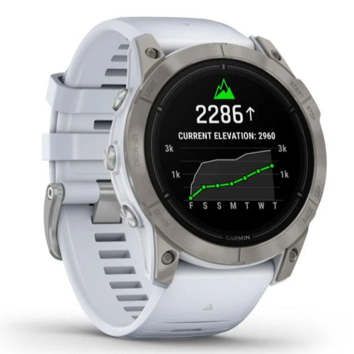 Garmin epix Pro (Gen 2) Sapphire Edition 51mm Whitestone Advanced Training Technology Built-in Flashlight High Performance Smartwatch - 010-02804-10