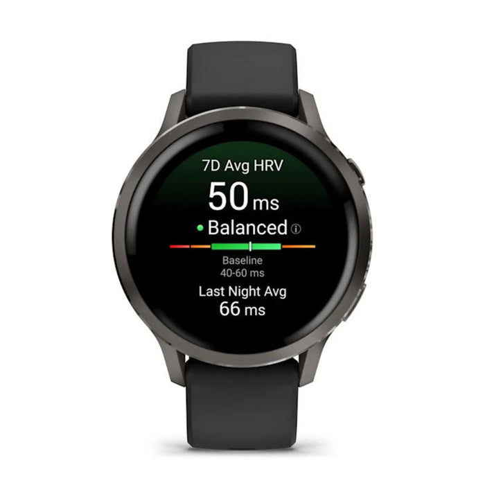 Garmin Venu® 4 - 41mm Unisex Slate With Black Silicone Band Bright And Colorful Display Built-in Flashlight 10 Days Of Battery Life Advanced Health And Fitness GPS Smartwatch - 010-03013-02