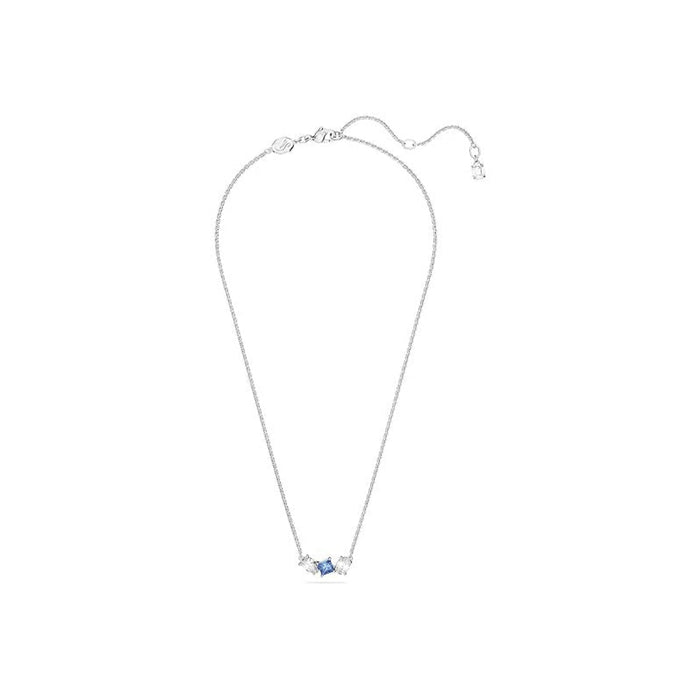 Swarovski Women's Blue And Clear Mixed-Cut Stones In A Rhodium Finished Setting Mesmera Pendant Necklace - 5668276