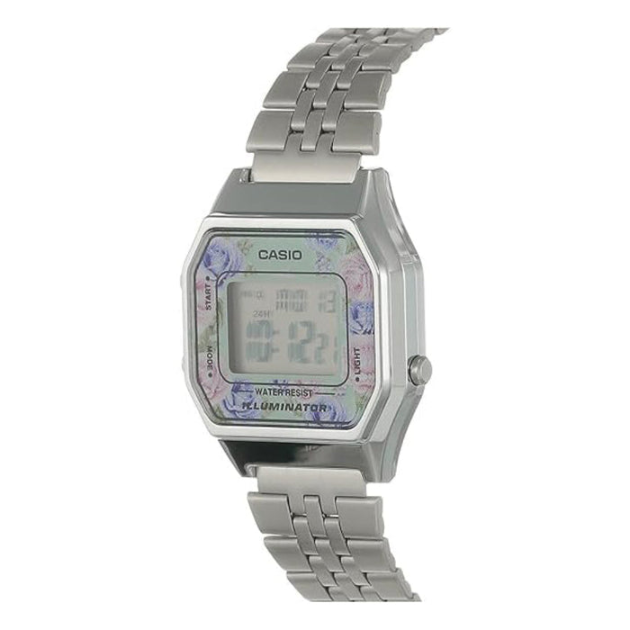 Casio Women's Gray Dial Silver Stainless Steel Band Analog Quartz Watch - LA680WA-4CDF-M