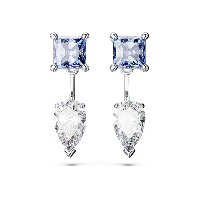 Swarovski Women's Blue and Clear Mixed-Cut Stones in a Rhodium Finished Setting Mesmera Earring Jackets - 5665767