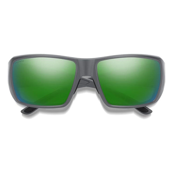 Smith Unisex Matte Cement Frame Chromapop Green Mirror Lens Polarized Guides Choice Small-fit Performance Sunglasses - 205881RIW57UI
