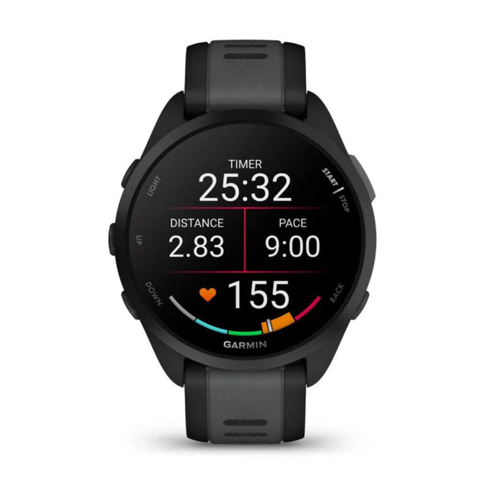 Garmin Unisex Black Forerunner 165 Music Colorful AMOLED Display Training Metrics and Recovery Insights Music on Your Wrist Running Smartwatch - 010-02863-30