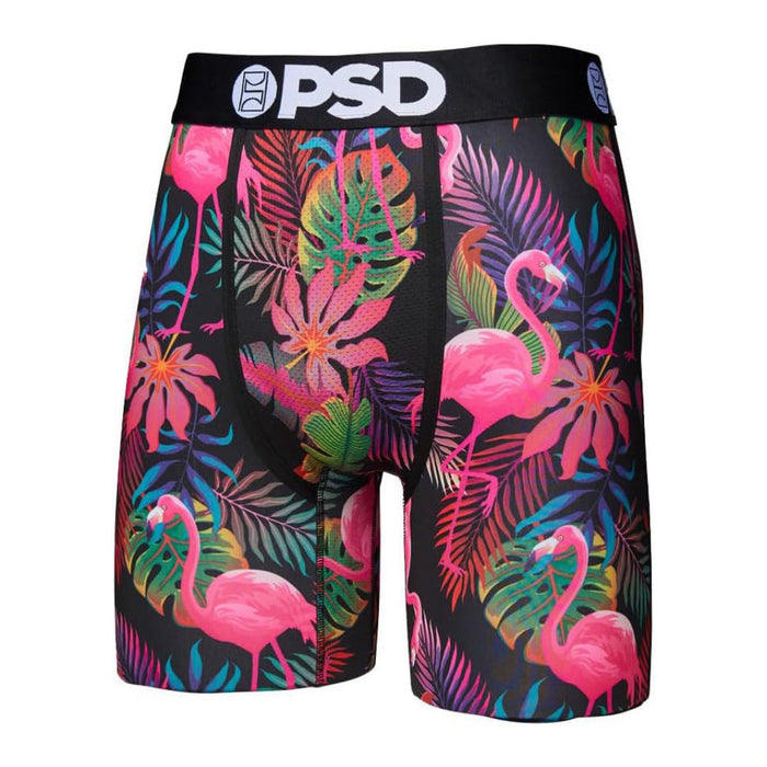 PSD Men's Multicolor Flamingo Jungle 3 Pack 7 Inch Inseam Moisture-Wicking 4-Way Stretch Boxer Briefs Extra Large Underwear - 122180081-MUL-XL