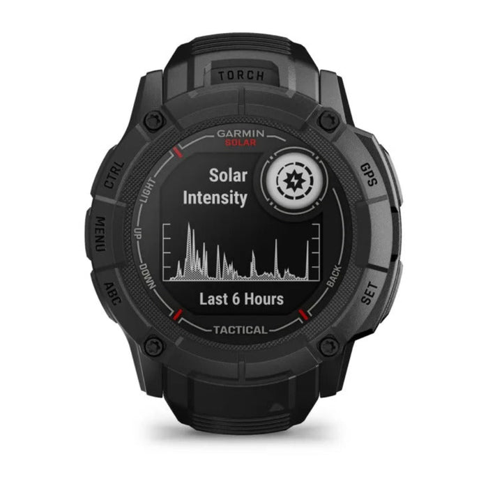 Garmin Instinct 2X Black Tactical Edition Built-in Flashlight Ballistics Calculator Solar Charging Capability Rugged GPS Smartwatch - 010-02805-13