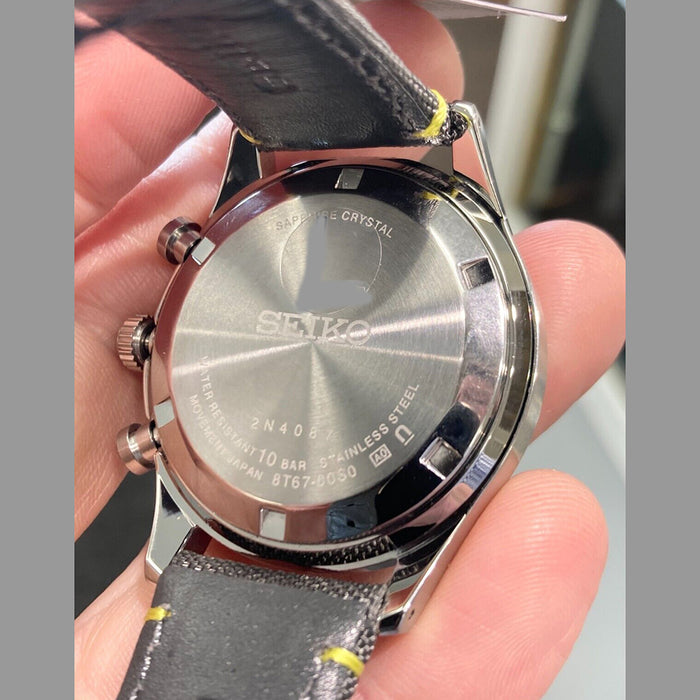 SEIKO Men's Gray Dial Black Nylon Band Chronograph Sapphire Crystal Essentials Quartz Watch - SSB423