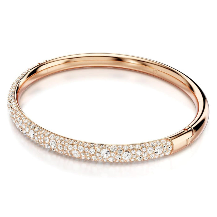 Swarovski Women's Snow Pavé Of Clear Round Crystals In A Rose Gold-Tone Finished Setting Size M Sublima Bangle Bracelet - 5688611