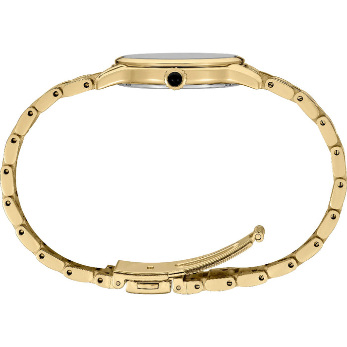 Seiko Women's Gold Dial Stainless Steel Band Quartz Watch - SRZ552