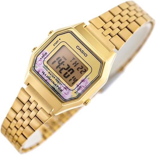 Casio Women's Digital Multicolor Dial Gold Stainless Steel Band Digital Quartz Watch - LA680WGA-4CDF