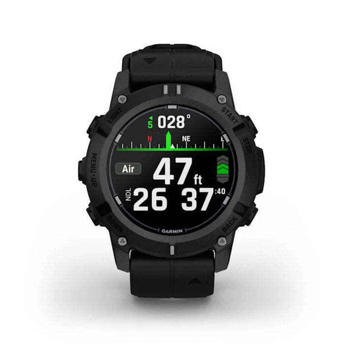 Garmin® Descent™ G2 Unisex Black With Black Silicone Band Bright AMOLED Display Multiple Dive Modes Health And Wellness Features Watch-Style Dive Computer  - 010-02986-00