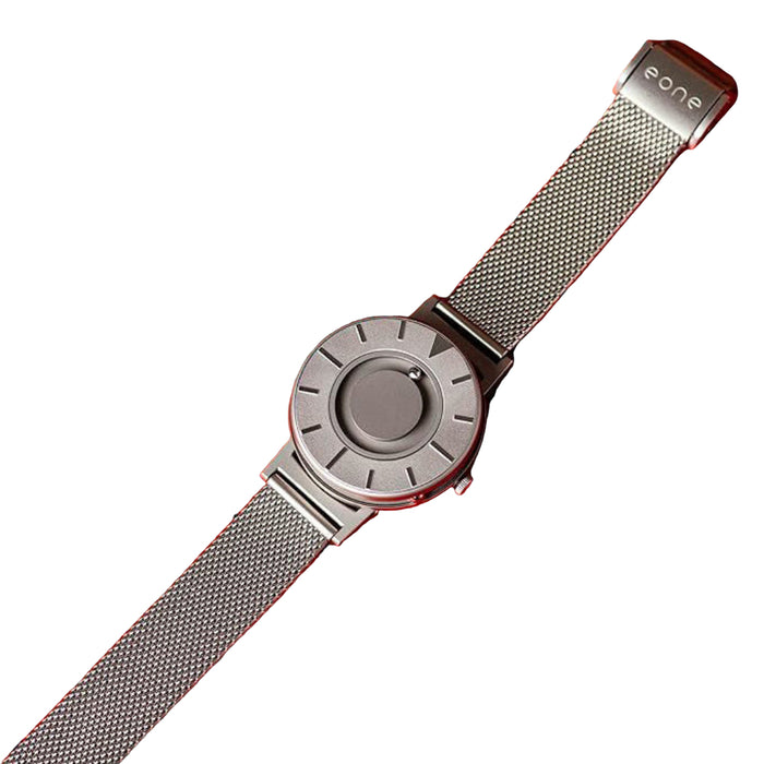 Eone Unisex Silver Dial Stainless Steel Band Analog Bradley Mesh Japanese Quartz Watch - BR-C-MESH-36M