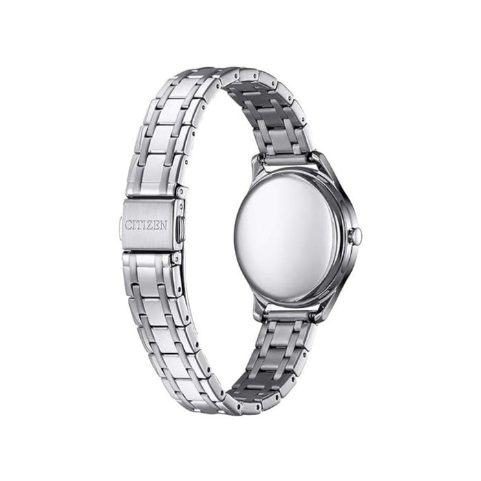 Citizen Women's Blue Dial Silver Stainless Steel Band Eco-Drive Watch - EM0500-73L-A