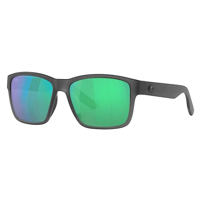 Costa Del Mar Men's Matte Smoke Crystal Frame Green Mirror Lens Polarized Paunch Square Sunglasses - 06S9049-904904-57