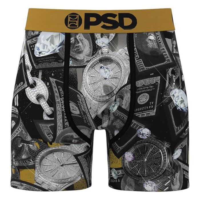 PSD Men's Multicolor Silver Bands Mid Length Boxer Briefs Medium Underwear - 425180128-MUL-M