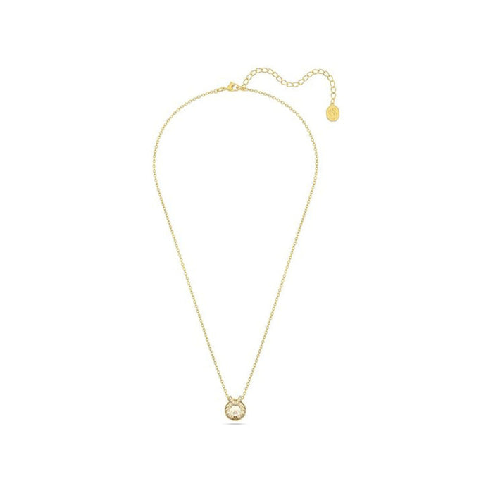 Swarovski Women's Round Golden Center Crystal and Clear Crystal Pavé on Gold-Tone Finished Chain Bella V Pendant Necklace - 5662091