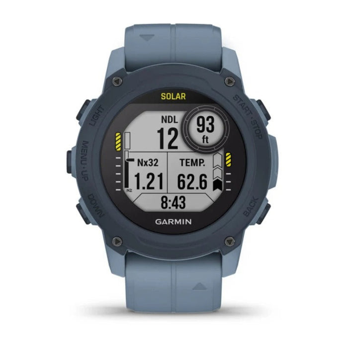Garmin Descent G1 Solar Hurricane Blue Rugged Dive Computer Solar Charging Capabilities Multiple Dive Modes Activity Tracking Smartwatch- 010-02604-03