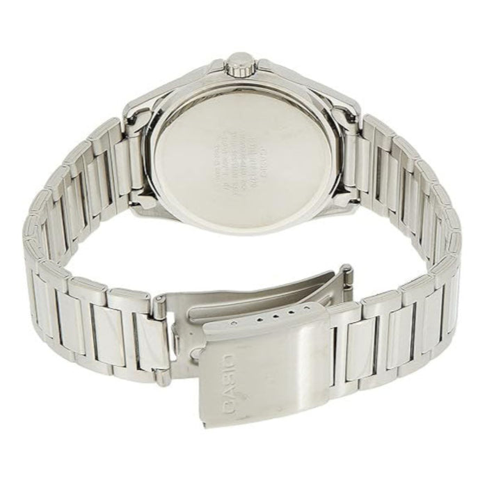 Casio Men's Black dial Silver Band Analog Quartz Watch - MTP-1370D-1A1VDF