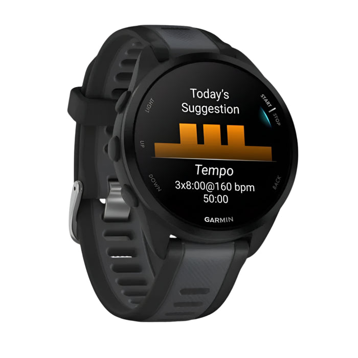 Garmin Unisex Black Forerunner 165 Colorful AMOLED Display Training Metrics and Recovery Insights Running Smartwatch - 010-02863-20