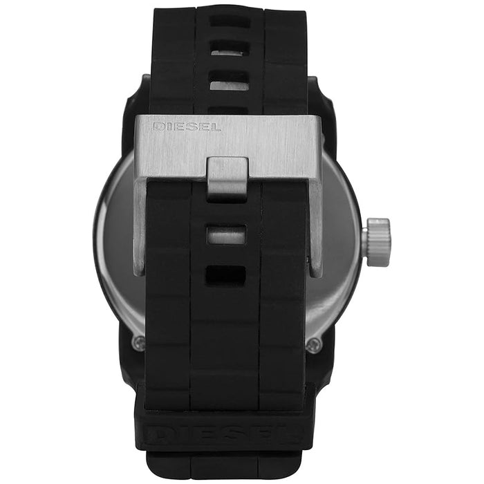 Diesel Men's Black Dial Silicone Band Double Down Analog Quartz Watch - DZ1437