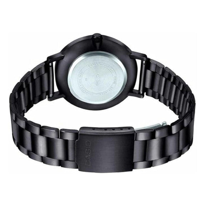 Casio Men's Blue Dial Black IP Stainless Steel Band Analog Japan Quartz Watch - MTP-VT01B-2BUDF