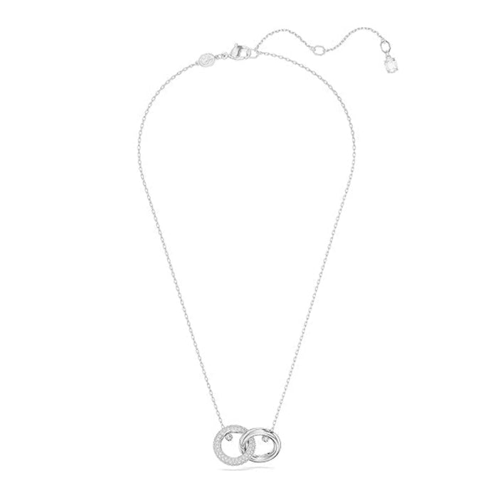 Swarovski Women's Clear Crystal Rhodium Finish Interlocking loop Dextera Pendant Necklace - 5670251