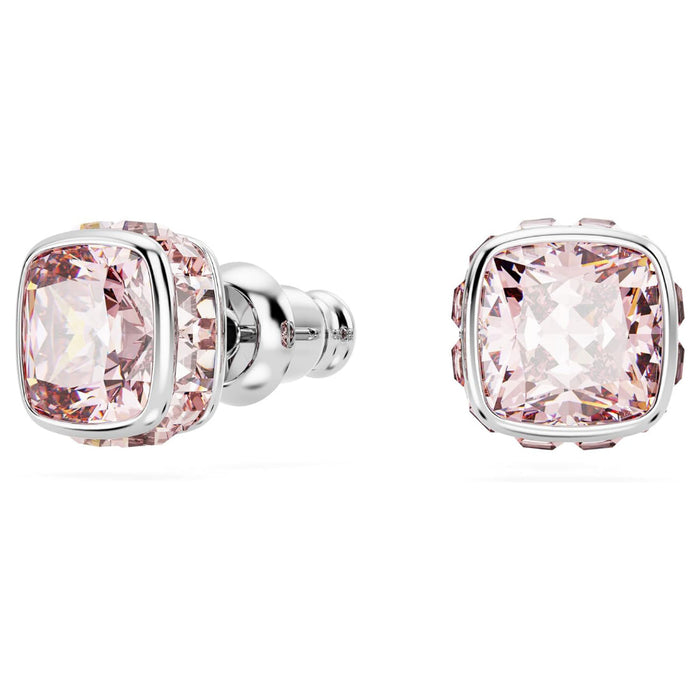 Swarovski Women's Pink Square-Cut Stone And Crystals In A Rhodium-Finished Setting June Birthstone Stud Earrings - 5660799