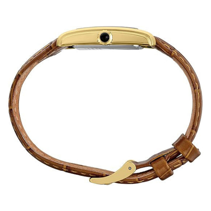 Seiko Women's Mother-of-Pearl Dial Brown Leather Band Analog Quartz Watch - SWR100