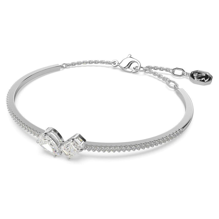 Swarovski Part of the Mesmera Collection Women's Clear Mixed-Cut Stones in a Rhodium Finished Setting Mesmera Bangle Bracelet - 5667253