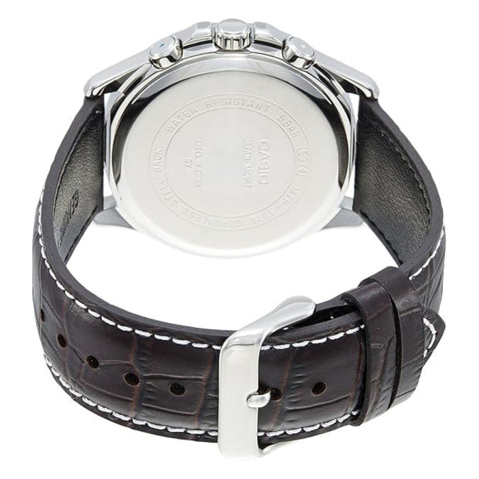 Casio Men's Grey Dial Brown Leather Band Analog Quartz Watch - MTP-1374L-7A1VDF