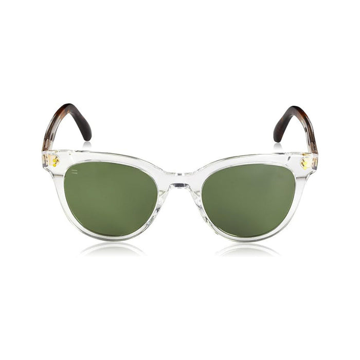 TOMS Women's Vintage Crystal Frame Bottle Green Lens Round Sunglasses - 10020005