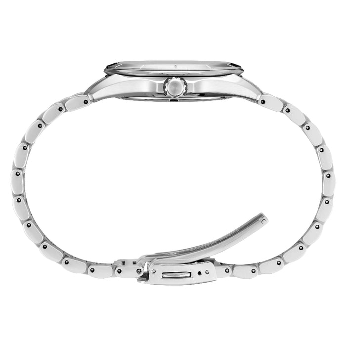 Seiko Women's Pink Dial Silver Stainless Steel Band Analog Quartz Watch - SUR597