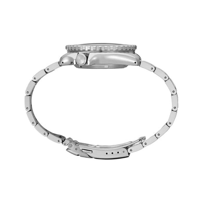 Seiko Men's Blue Dial Silver Stainless Steel Band Analog Automatic 5 Sports Watch - SRPK97