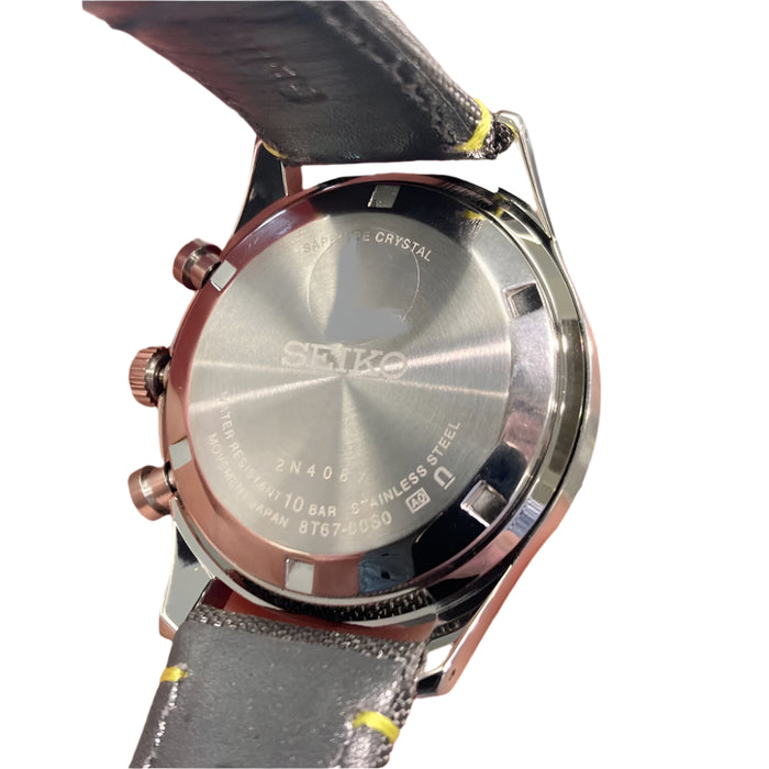 SEIKO Men's Gray Dial Black Nylon Band Chronograph Sapphire Crystal Essentials Quartz Watch - SSB423