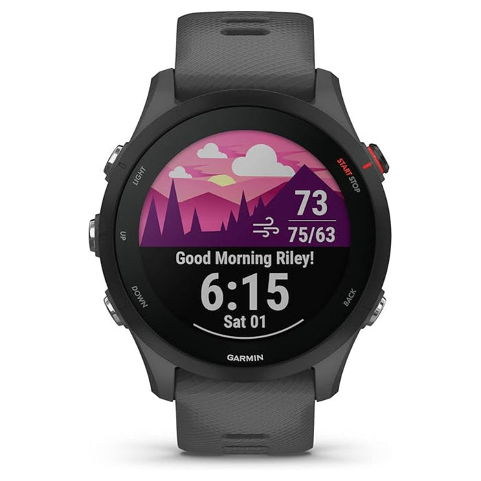 Garmin Forerunner 255 Slate Gray Smaller GPS Running Advanced Insights Long-Lasting Battery Smartwatch - 010-02641-00