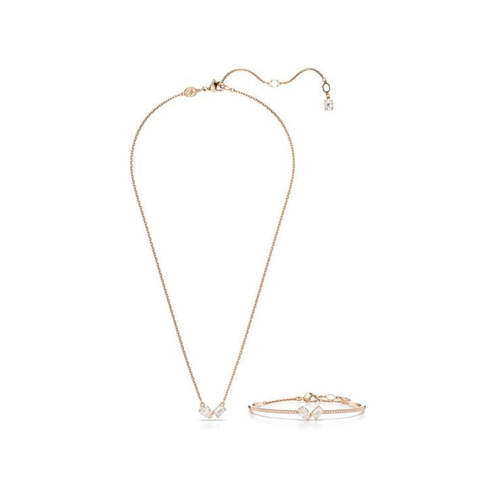 Swarovski Women's Clear Mixed-Cut Stones in a Rose Gold-Tone Finished Setting Mesmera Necklace and Bracelet Set - 5684779