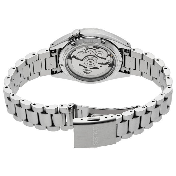 Seiko Men's Beige Dial Silver Stainless Steel Band Analog Automatic Watch - SRPK91