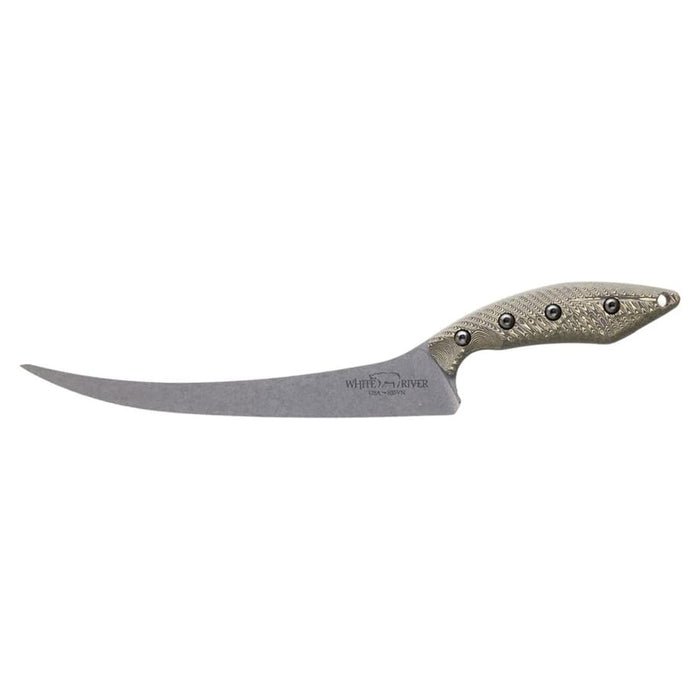 White River Black and Stonewash Gray G-10 Handle Silver Knives CPM-S35VN Stainless Steel Blade Knife - WRSUF8-RMB