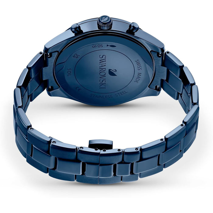 Swarovski Women's Blue Dial Metal Band Octea Lux Crystal Chronograph Swiss Quartz Watch - 5610475